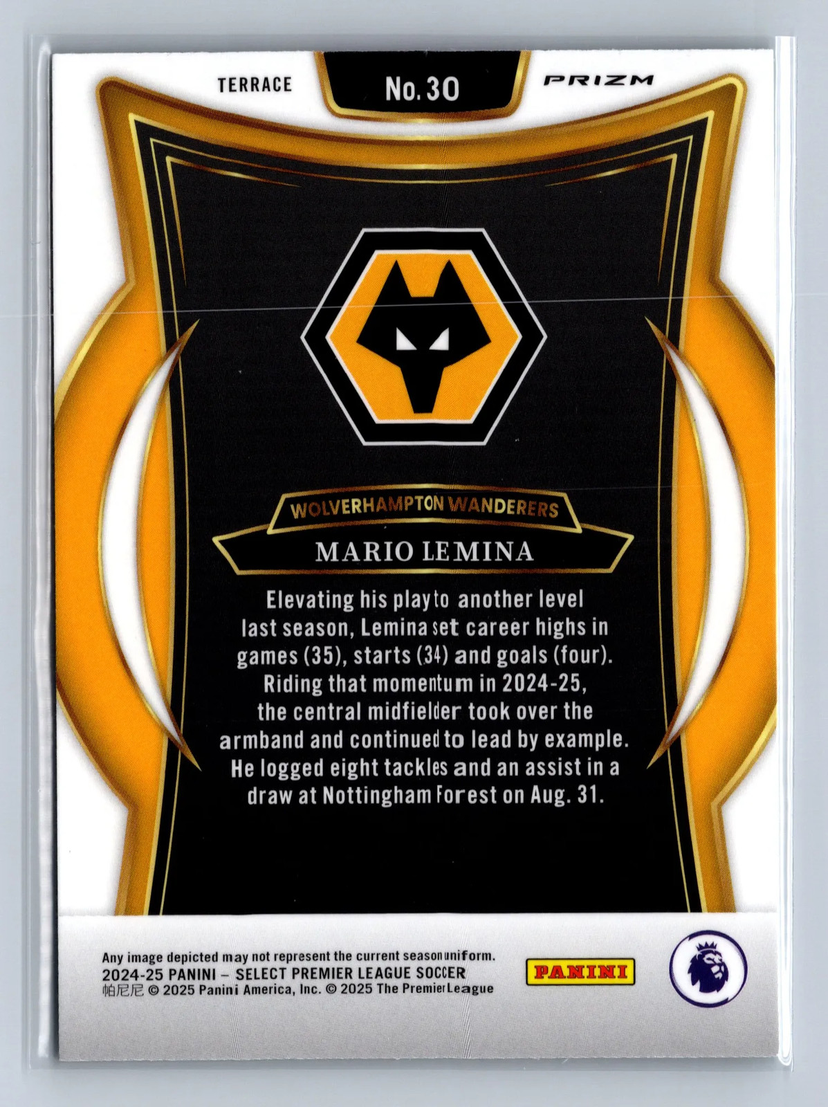 2024-25 Panini Select Mario Lemina Green Ice #30