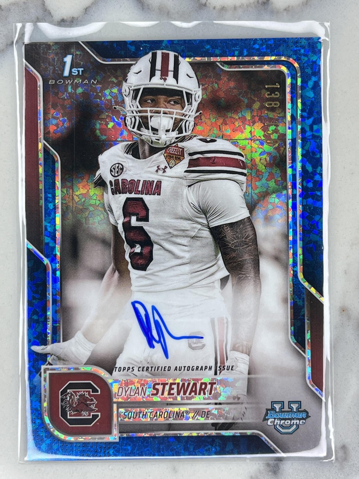 Dylan Stewart Auto #/150 2025 Bowman University Chrome – South Carolina