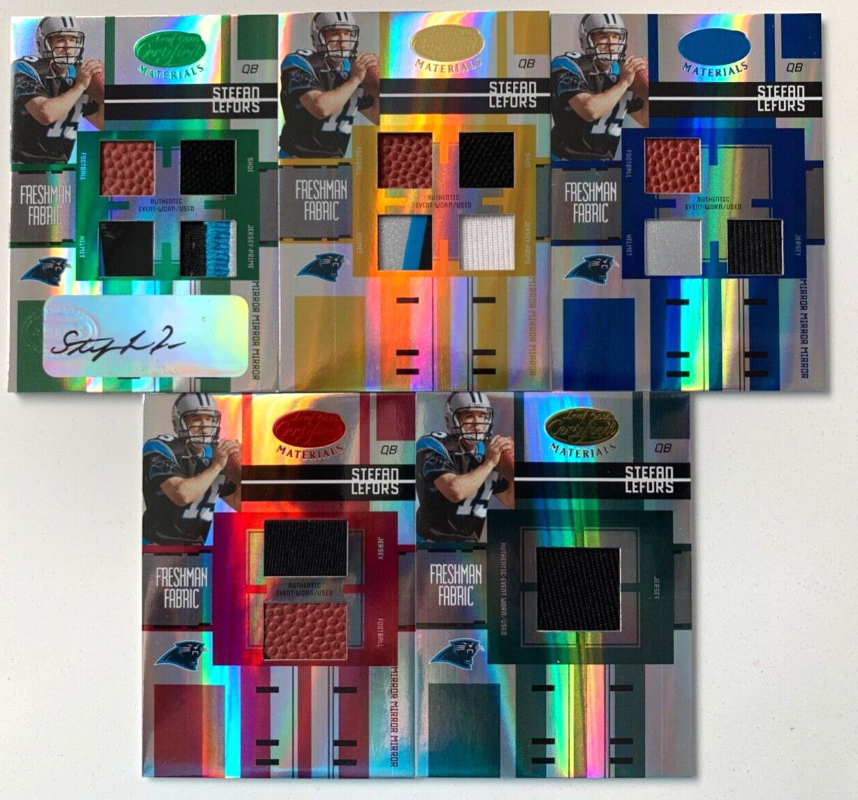 2005 Leaf Certified rc rainbow STEFAN LeFORS /5 /25 /50!! Carolina Panthers