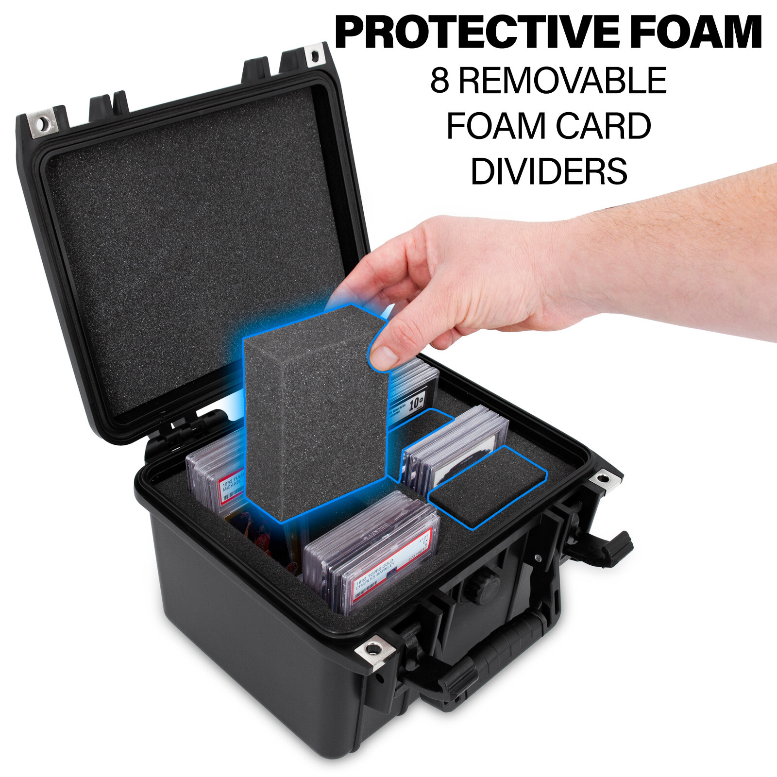 CM Graded Card Case Storage Box for 40 Graded Sports Trading Cards, Waterproof