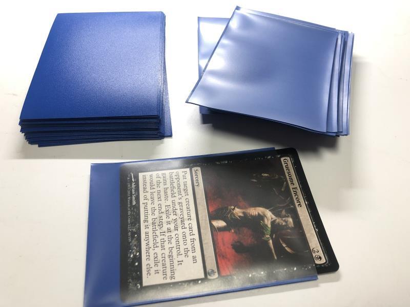 Lenayuyu 100pcs Blue color Protector Standard MTG Card Sleeves 66x91mm Glossy