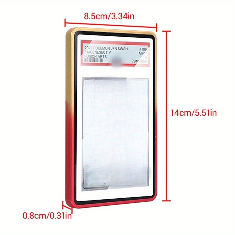 5pcs/set Magnetic Metal Slab Bumper Case UV-Resistant For 35pt PSA Graded Cards