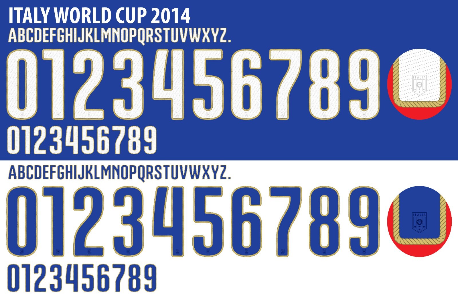 Name&Number Set For Italy World Cup 2014 Home/Away Football National Soccer