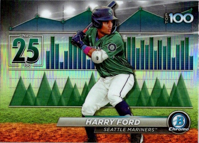 Harry Ford 2024 Bowman Chrome Refractor Top 100 No. 25 #BTP-25 – Mariners