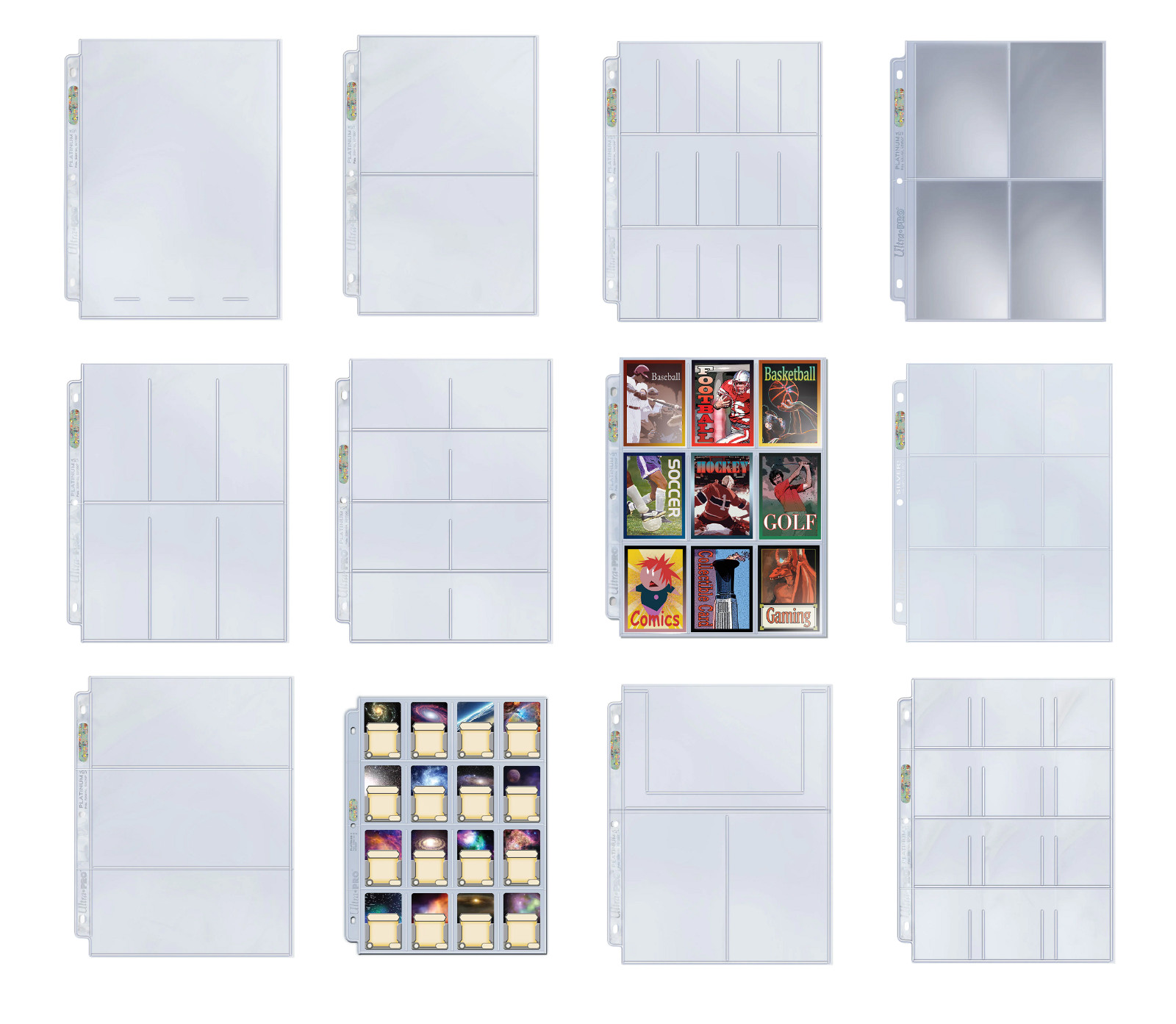 (5) Ultra Pro Pocket Album Pages Fits 3 Ring Binders, Sports Cards Photos Gaming
