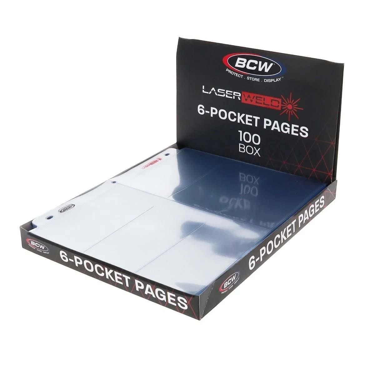 100 Tall Trading Gaming Sport Cards Album Pages 6 Pockets BCW Long Term Storage