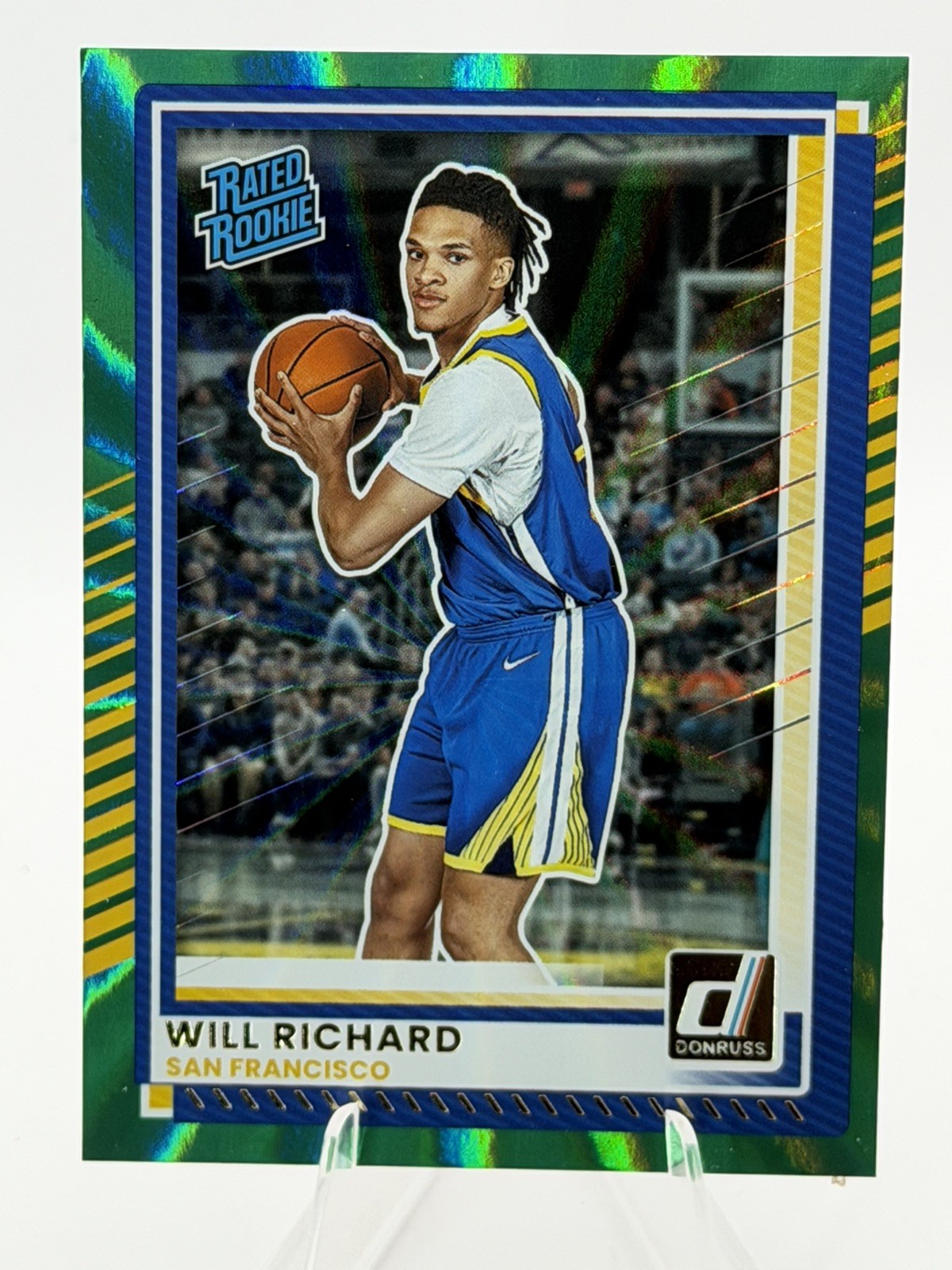 2025-26 Panini Donruss Will Richard Rated Rookie Green Laser HOLO Prizm Warriors