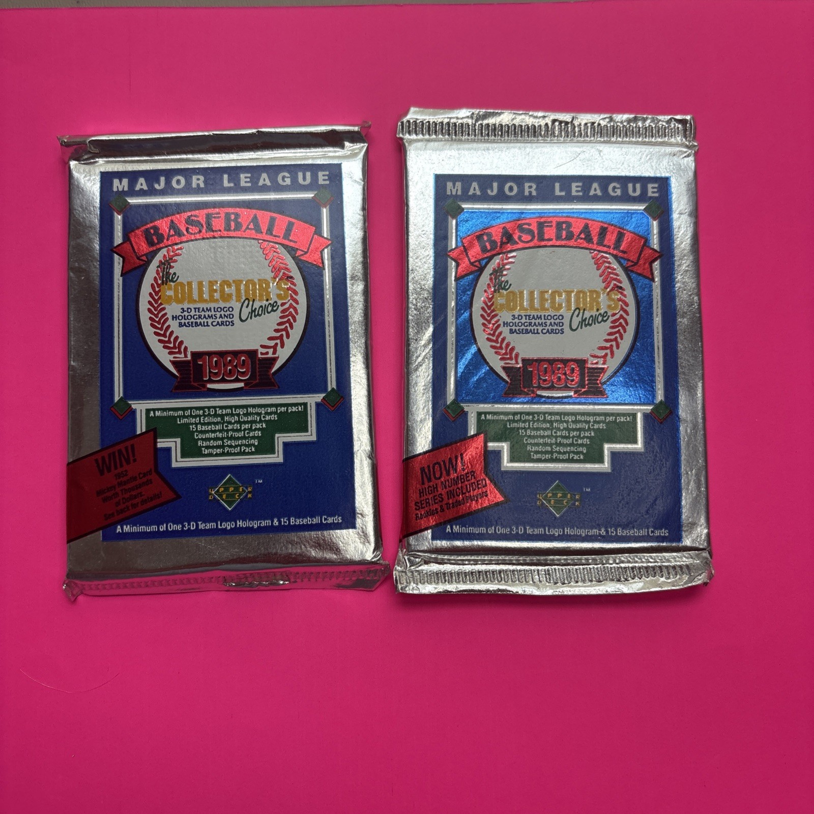 (2) 1989 Upper Deck Foil Packs LOW SERIES Ken Griffey Jr RC See Images 🔥🔥🔥