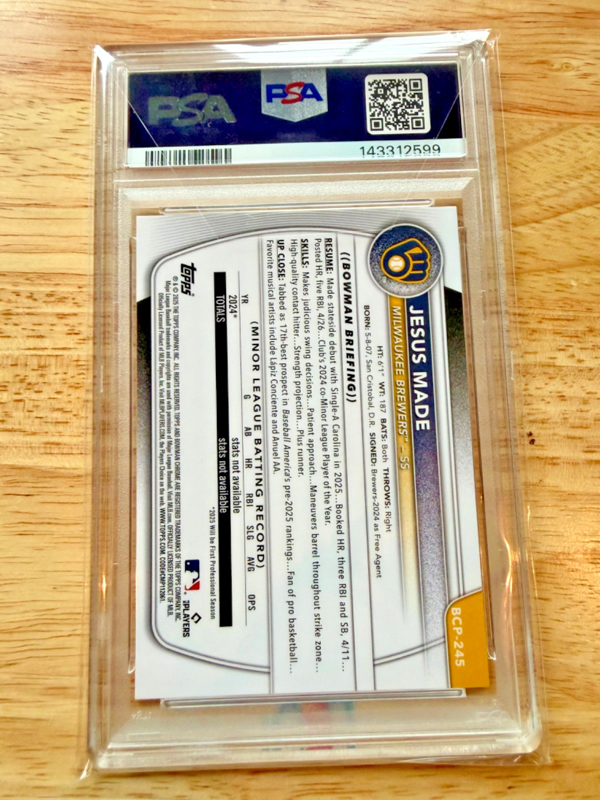 2025 Bowman Chrome – Prospects Jesus Made, Jesus Made #BCP-245 Geometric…