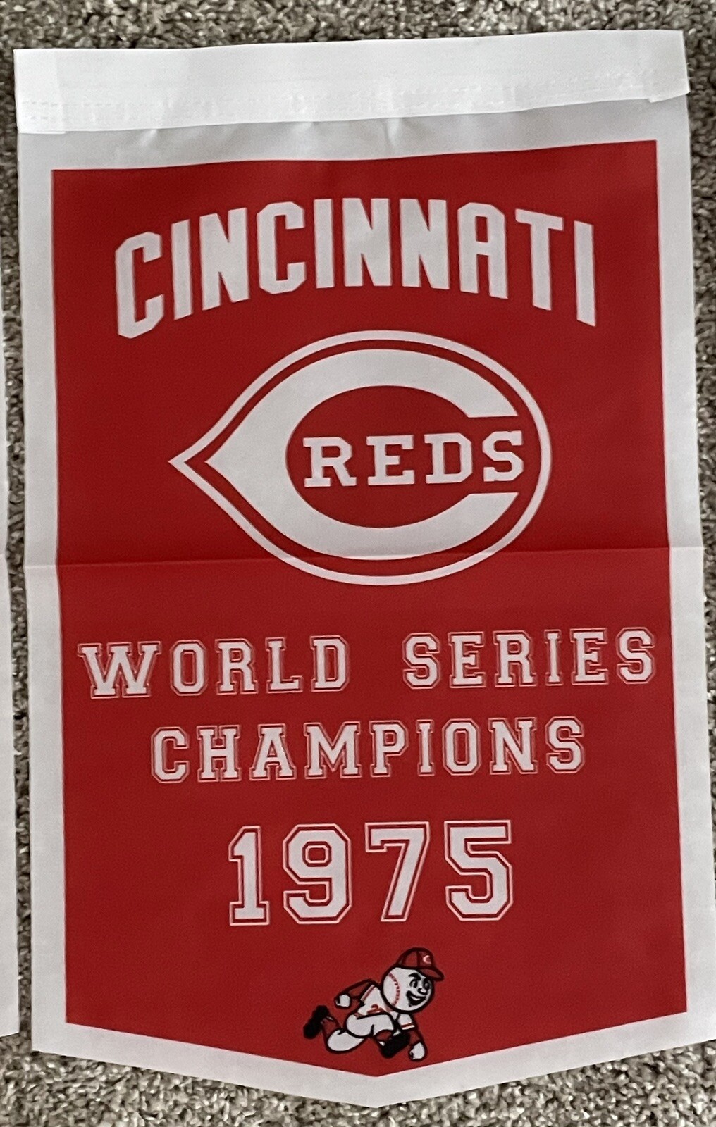 Cincinnati Reds MLB World Series Champions 5 Banners/Flags 18.5″ x 11.5″ Set