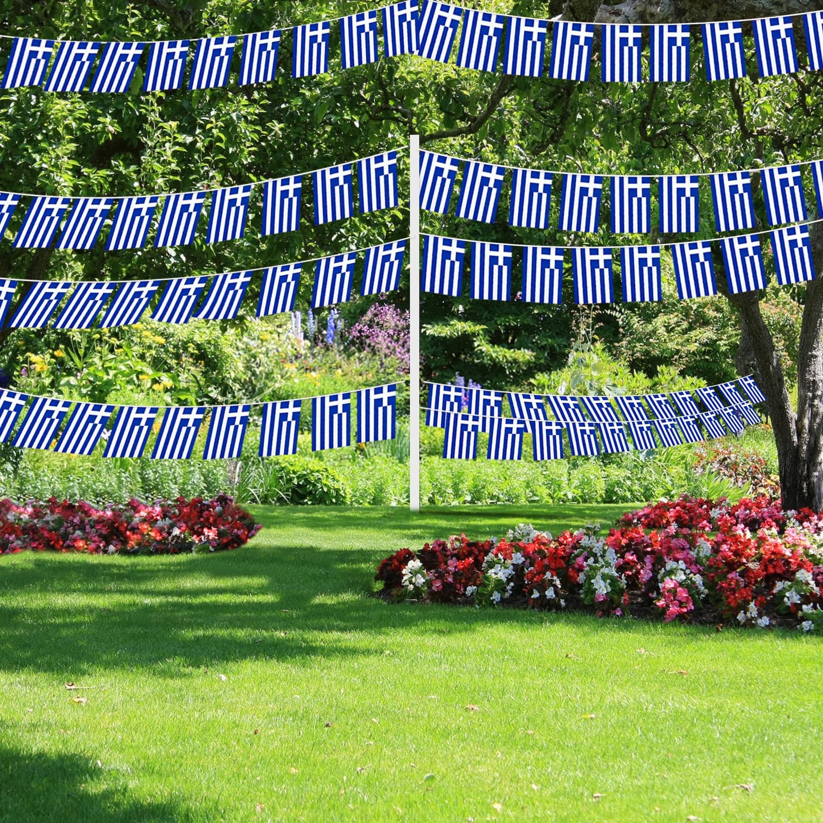 AhfuLife 30 Pcs Greece String Flags for 5.51×8.26 in-30 Pcs,