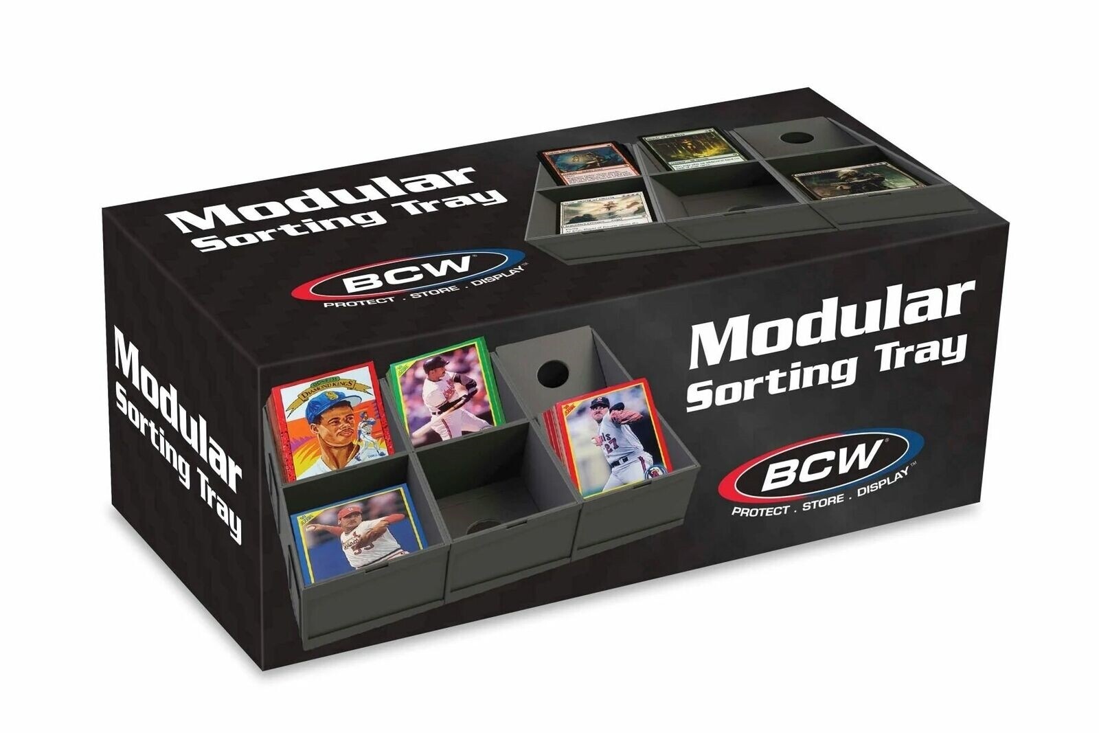 Pack of 6 BCW Gray Plastic Modular Baseball Trading Gaming Card Sorting Trays