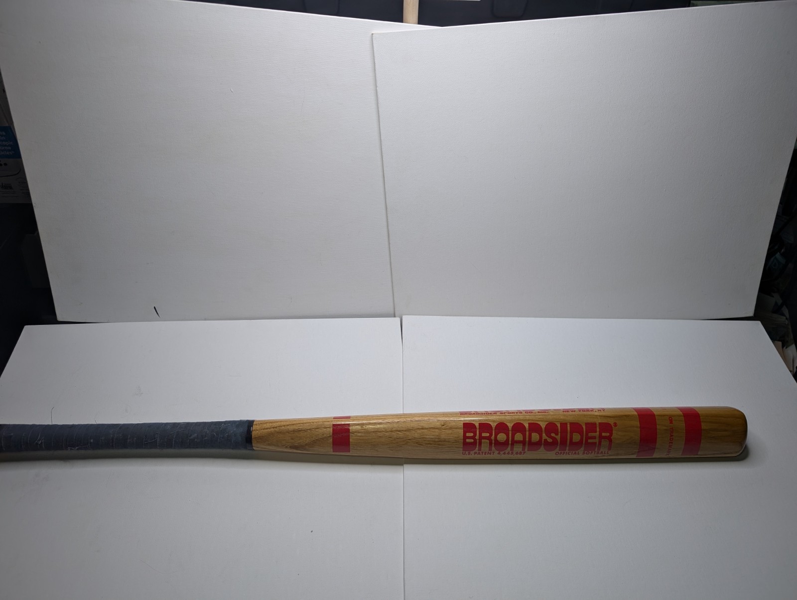 Vintage Broadsider Official Softball Bat 34″ Triangular Wood Bat New York RARE