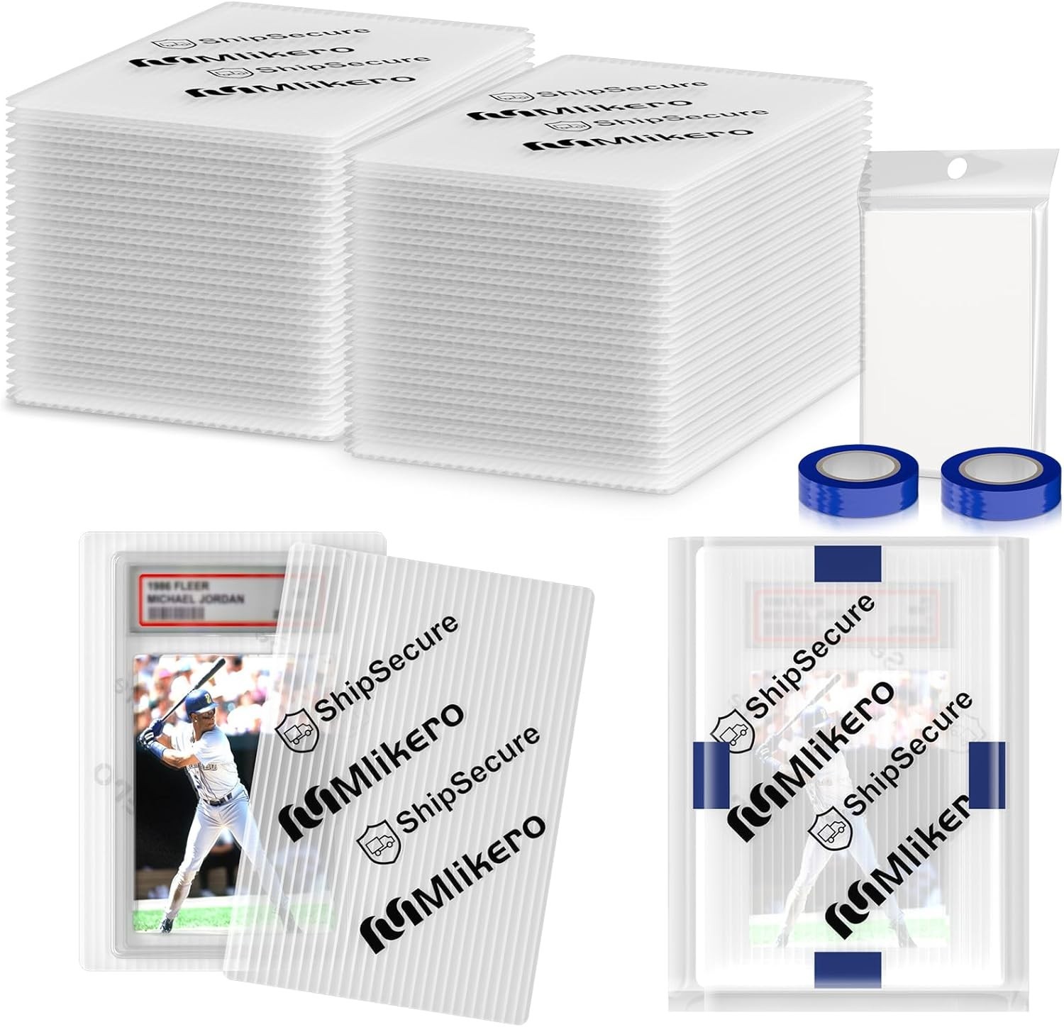 120 Pack Trading Card Shipping Protectors, 4” x 6” Plastic Card Protector w…