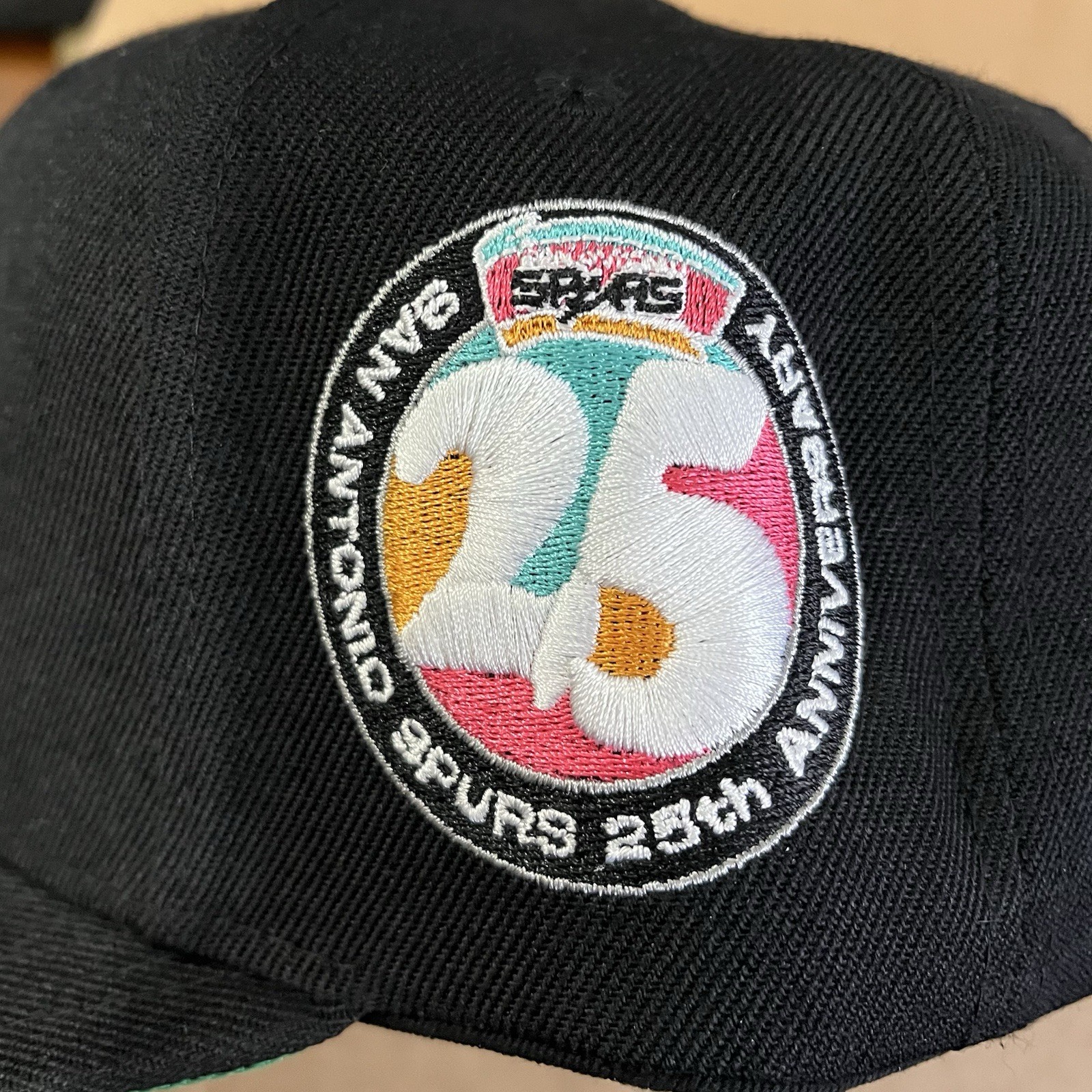 NWT San Antonio Spurs Snapback Hat Mitchell And Ness Side Patch Fiesta Wemby NBA