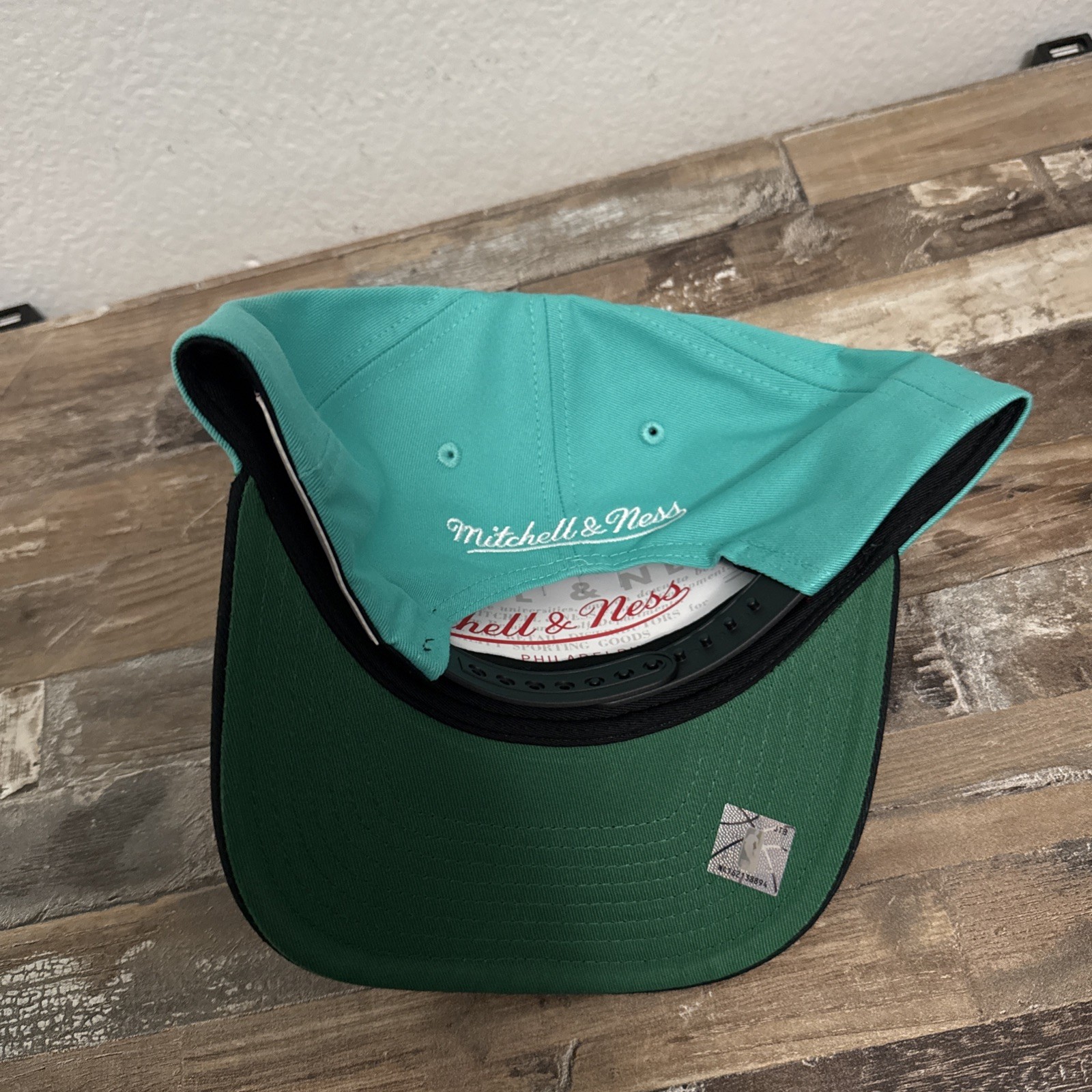 San Antonio Spurs Mitchell & Ness Pro Crown Snapback Teal Black Hat NBA