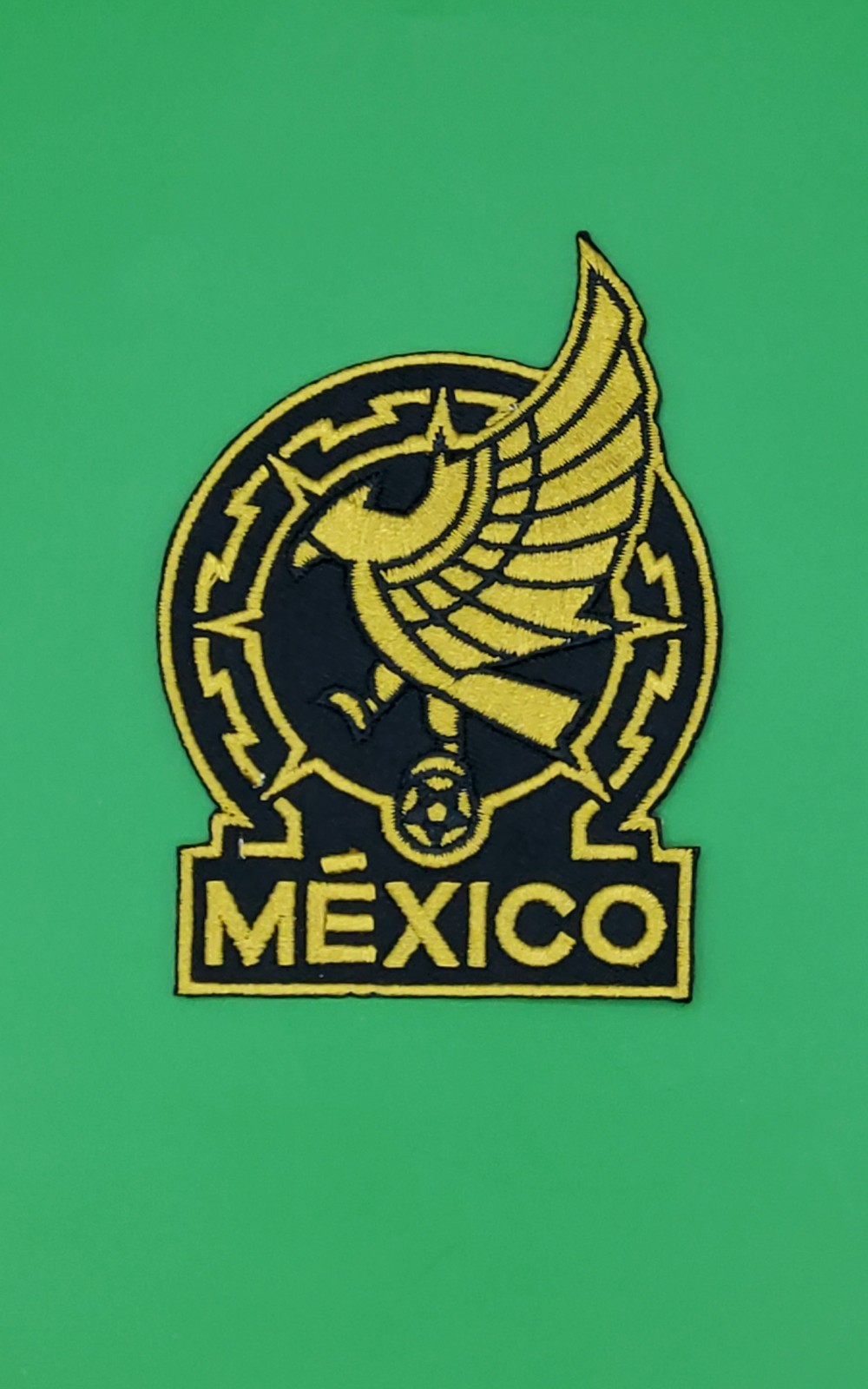 Seleccion Mexicana Gold Futbol Mexico Soccer Embroidered Iron-on Patch – 3.75″