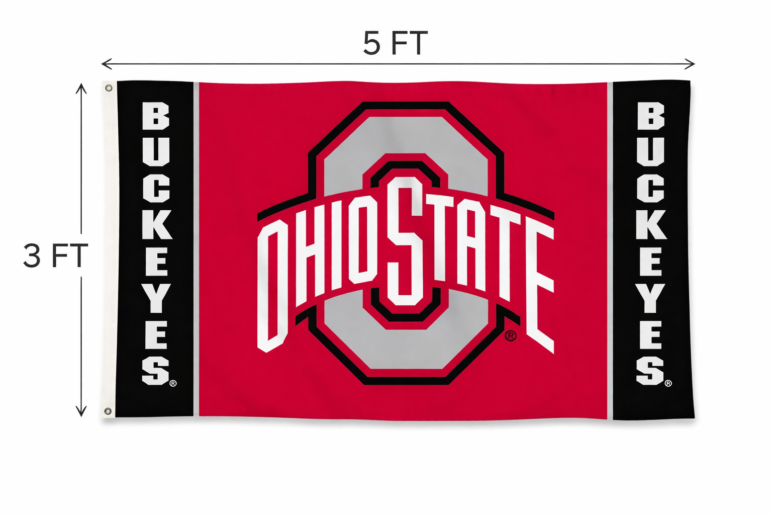 Ohio State Buckeyes Flag 3×5 ft Banner NCAA Football Outdoor Red Large