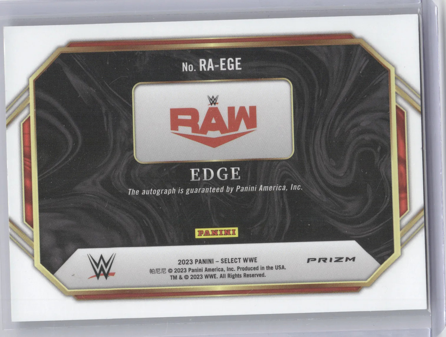 2023 Panini Select WWE Ringside Action Edge #RA-EGE Autograph Silver