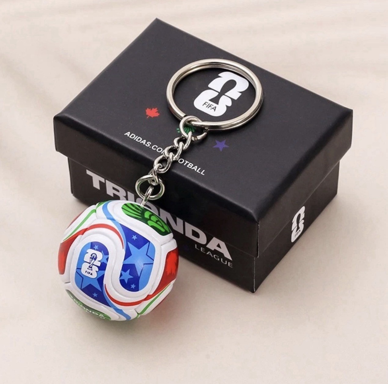 FIFA 2026 World Cup Mini Soccer Ball Keychain – FIFA Trionda – 1.5” Hard Ball