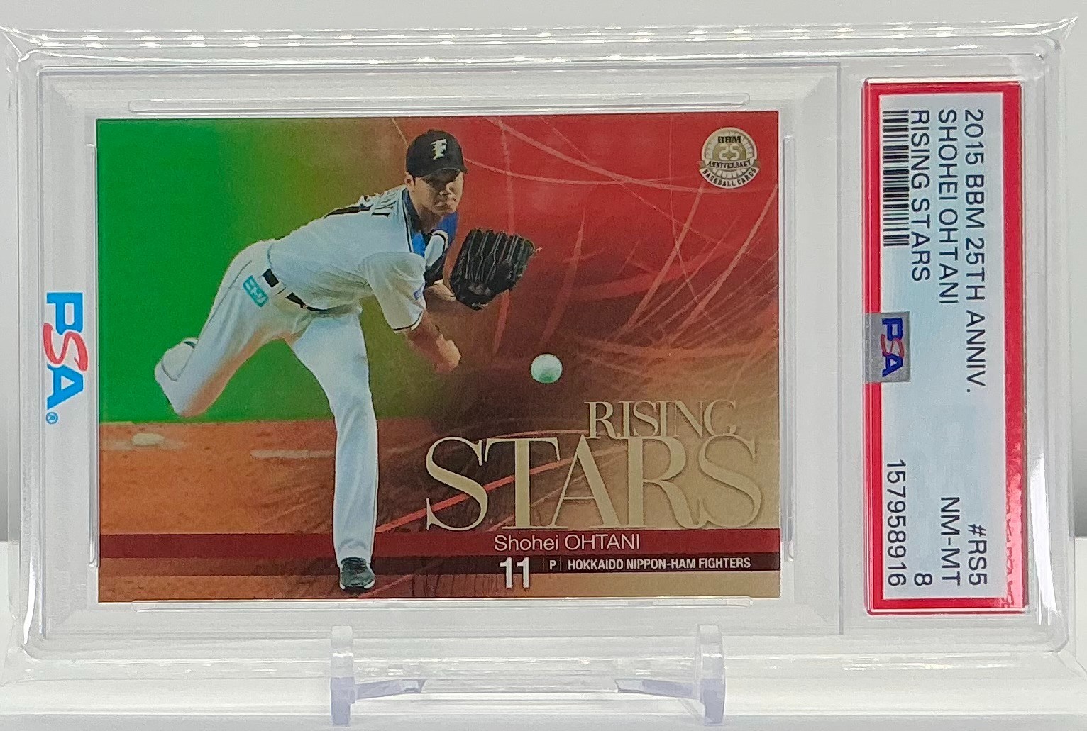 SHOHEI OHTANI 2015BBM 25TH ANNIVERSARY RISING STARS #RS5 PSA8!POP5!(RC)